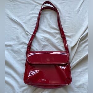 Patent leather red bag